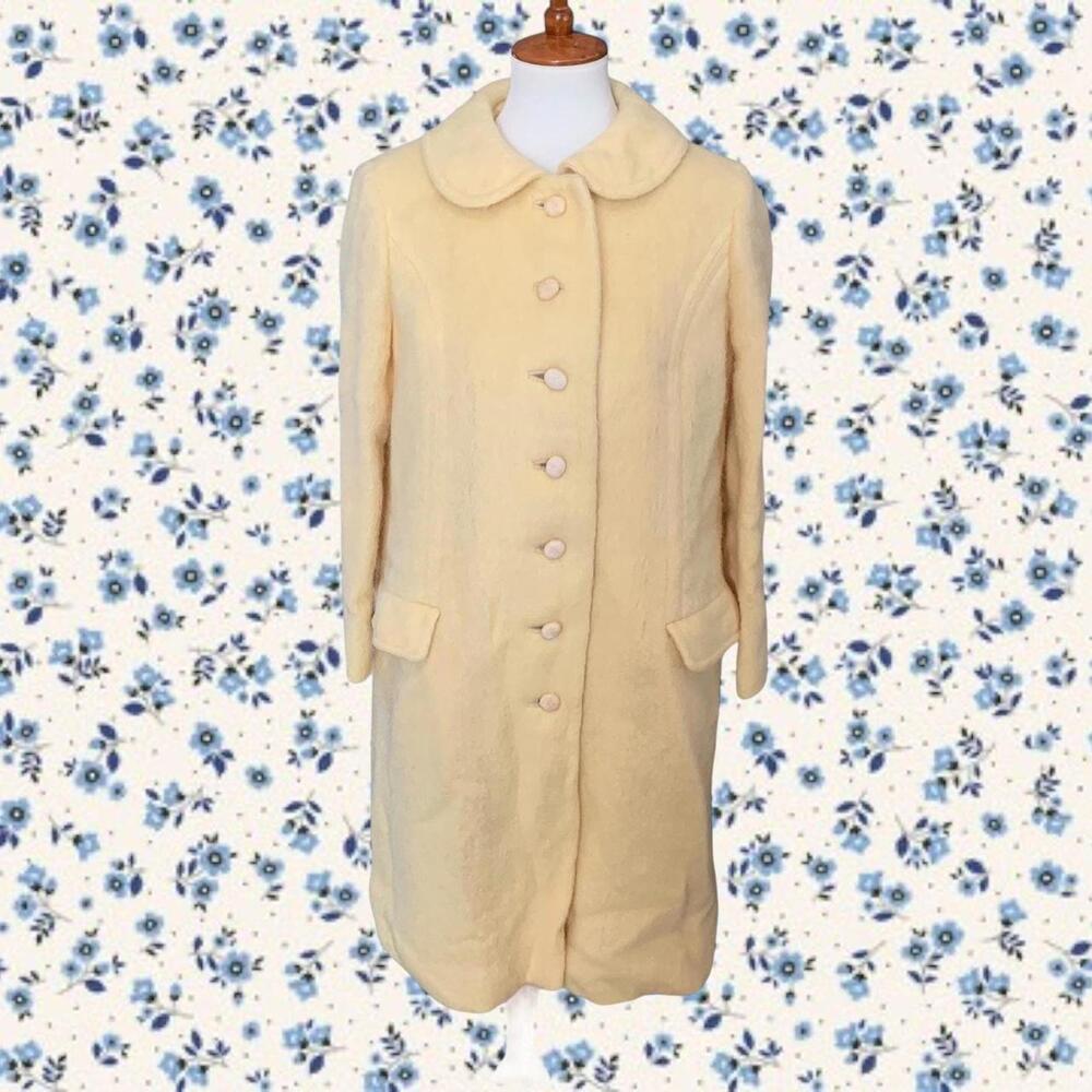Vintage Yellow wool Pea Coat